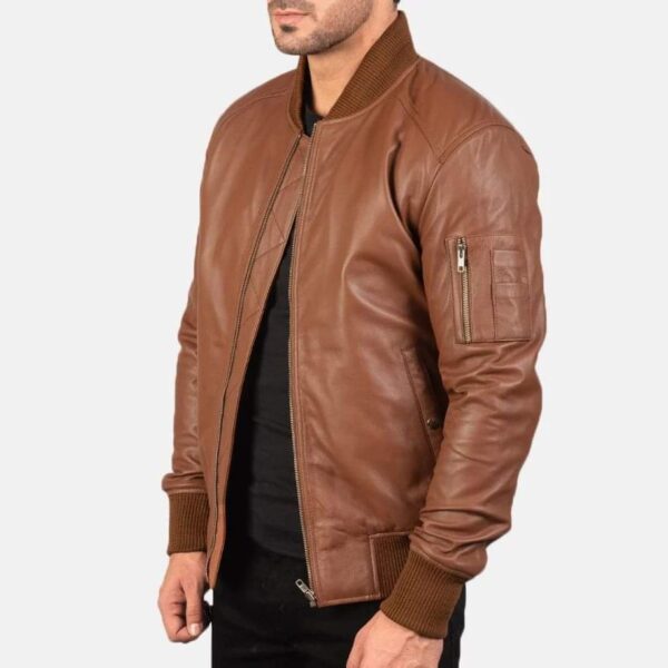Brown Bomber Jacket For Winter Fashion